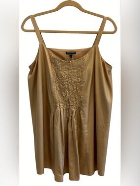 Eileen Fisher Embellished Pleated Silk Blend Camisole Tank Top
 - Size L
